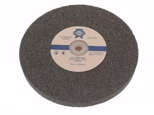 Faithfull General Purpose Coarse Alox Bench Grinding Wheel, Grey, Diameter: 200 mm, Width: 20 mm – 1