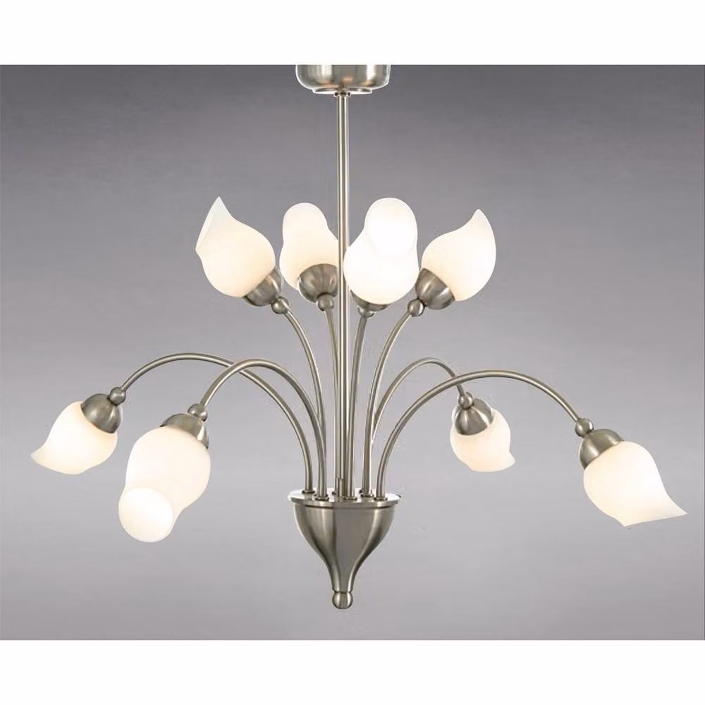 Netlighting Rimini 8 Light G9 Pendant Lamp in Satin Chrome and Grey – 2