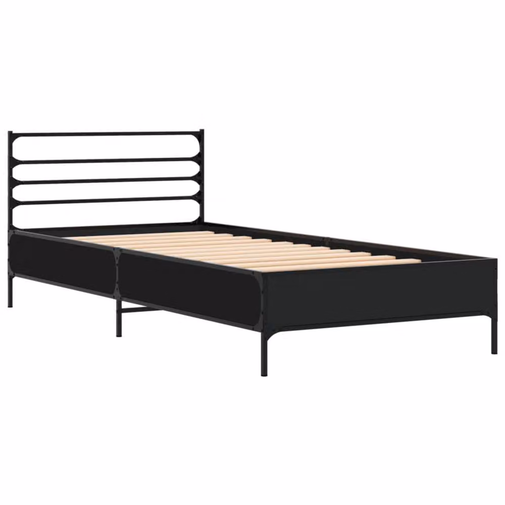 Berkfield Home Modern Bed Frame in Black, W/D/H: 90 x 200 cm – 3