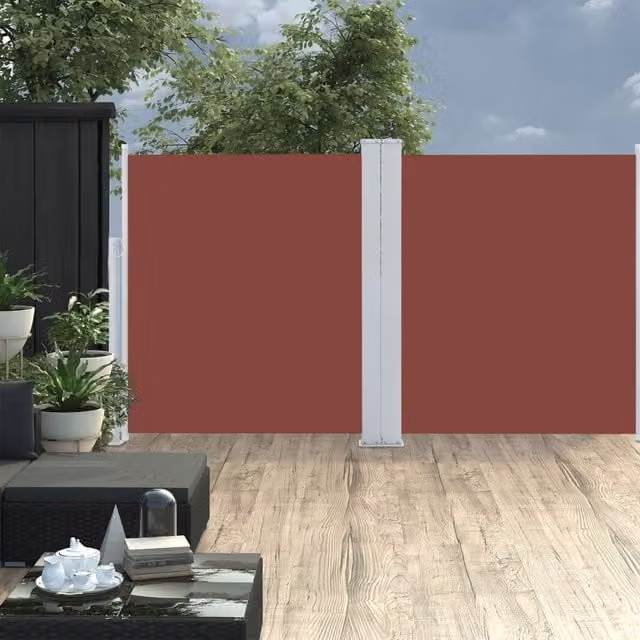 Berkfield Home Brown Retractable Polyester Roller Side Awning, W/H: 600 x 140 cm – 1