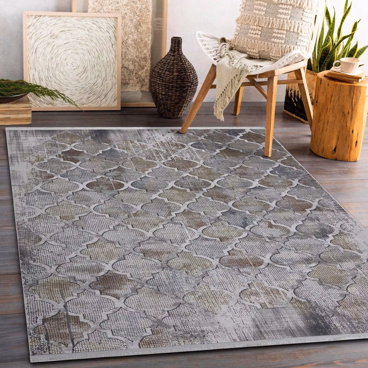 RugsX Luce Moroccan Grey Modern Rug W: 134 cm, D: 190 cm – 3
