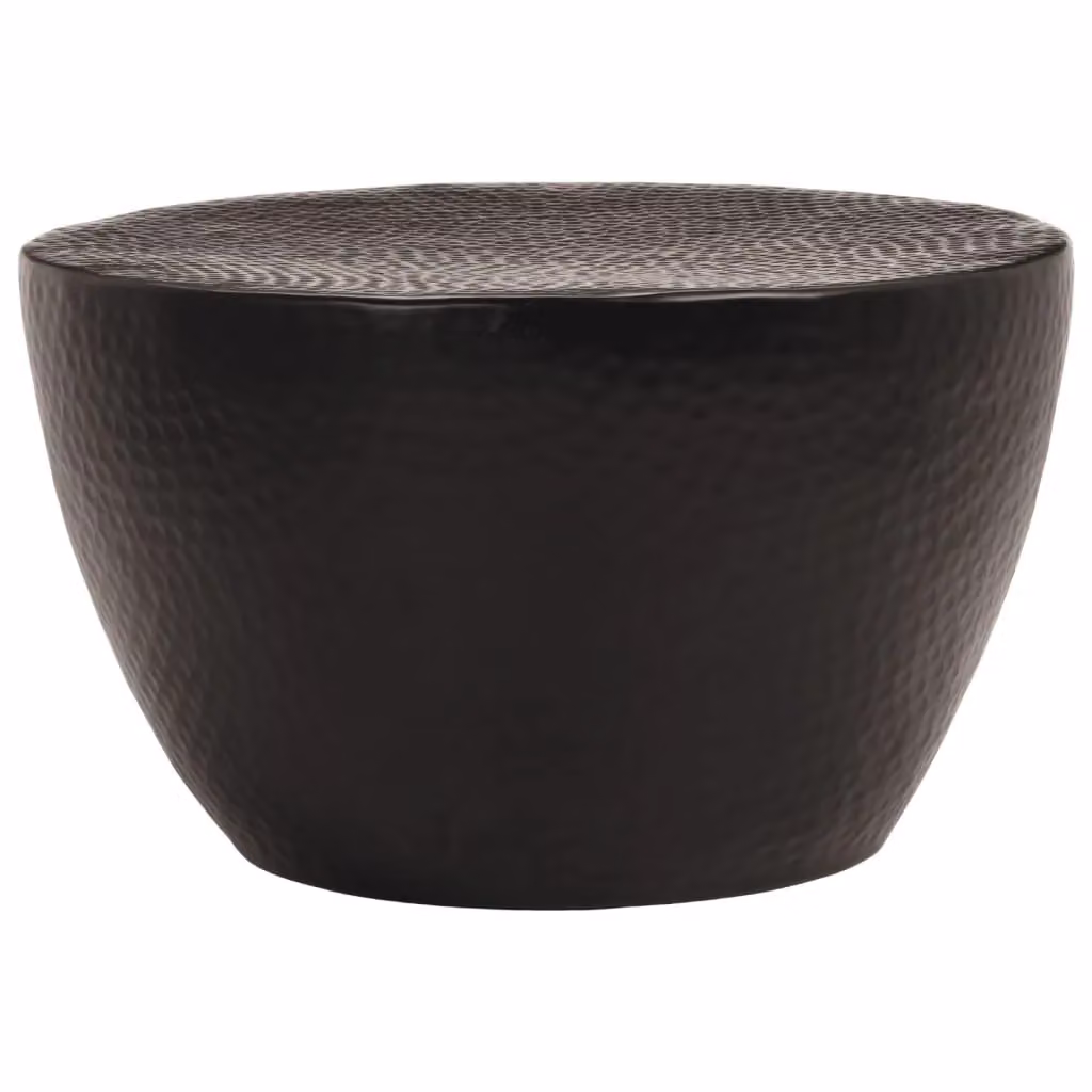 Berkfield Home Hammered Aluminium Coffee Table, Black, W: 50 cm, D: 30 cm, H: 30 cm – 2