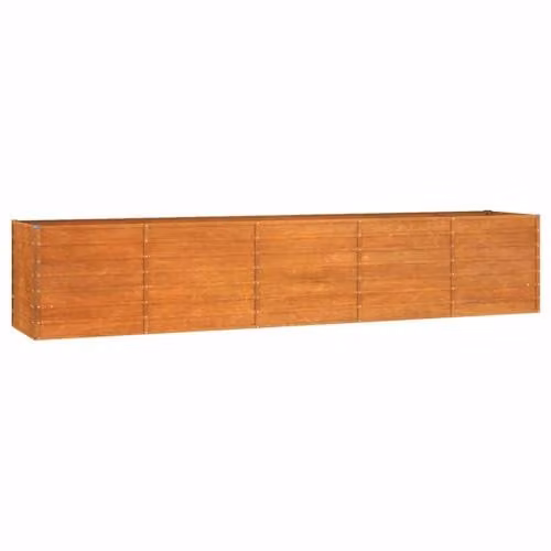 vidaXL Corten Steel Raised Garden Bed in Brown, W: 400 cm, D: 80 cm, H: 77 cm