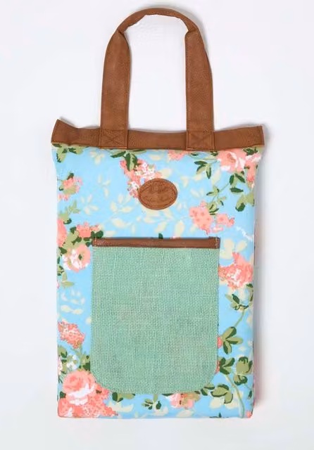 Homescapes Gardening Kneeling Pad Cushion in Blue Rose Print