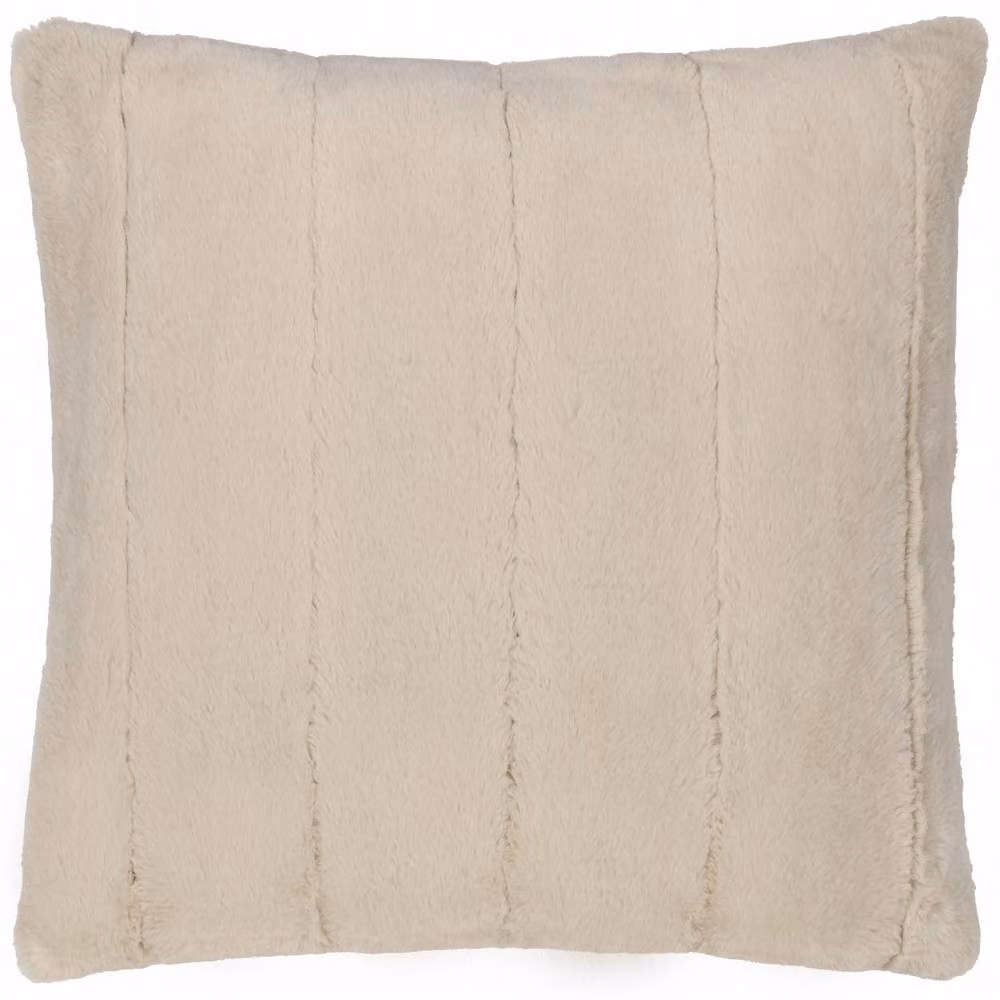 Paoletti Empress Faux Fur Velvet Decorative Cushion in Beige, W/D/H: 45 x 45 x 45 cm – 2