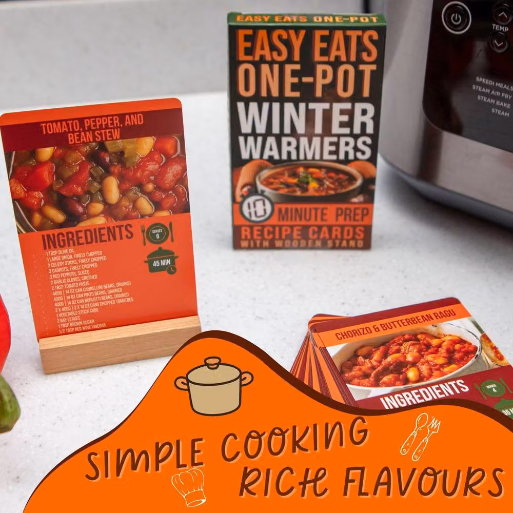 Boxer Gifts Winter Warmer Multicolour Recipe Cards with 10 Minute Prep Quick and Easy Recipes for Beginners – 4