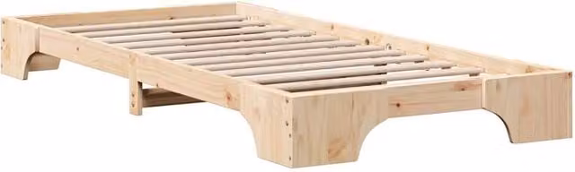 Berkfield Home Simple Minimalist Bed Frame in Natural Solid Pine Wood, Light Brown, W: 75 cm, L: 190 cm