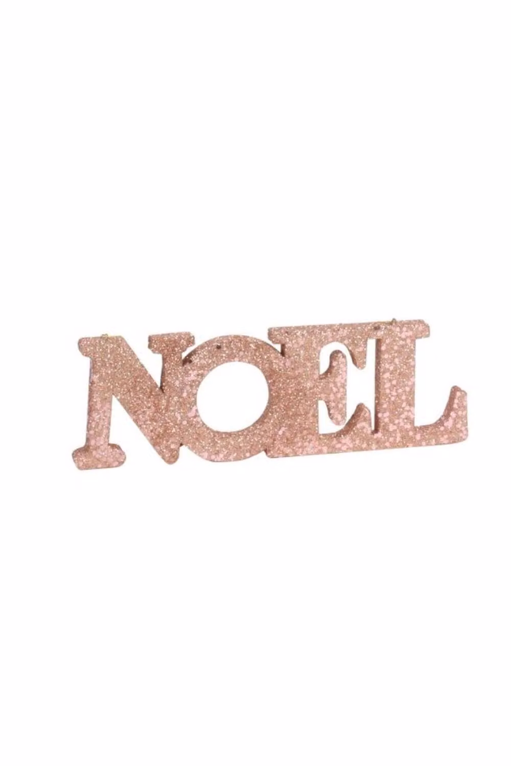 KDMD Rose Gold Glitter Noel Hanging Christmas Decoration, 2 Pack, W25 cm x H8.5 cm – 2