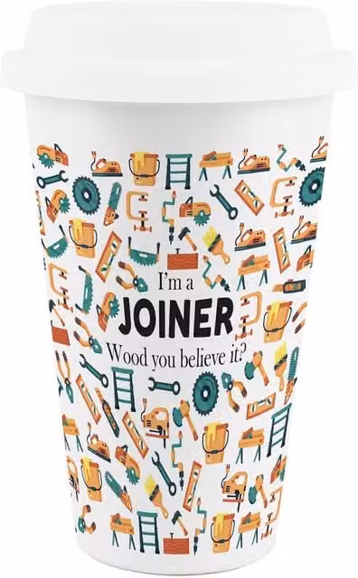 Purely Home White Ceramic Travel Mug for Adults