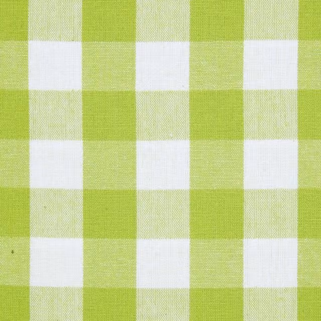 Homescapes Green Cotton Block Check Gingham Fabric 150cm Wide