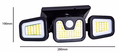 St Helens Home & Garden Solar Powered Motion Sensor LED Wall Security Floodlight in Black – 5