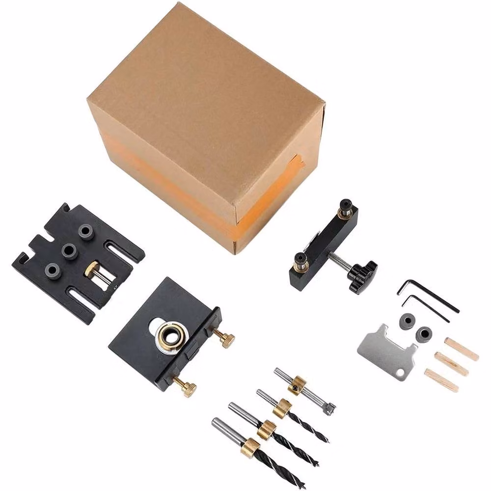 FLAVORA 3 in 1 Woodworking Dowel Jig Drill Guide and Pocket Hole Kit in Black – 3