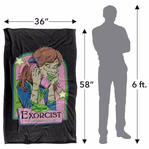 Steven Rhodes Dial An Exorcist Super Soft Fleece Throw Blanket, Multicolour, W/D/H: 91 x 147 cm – 6