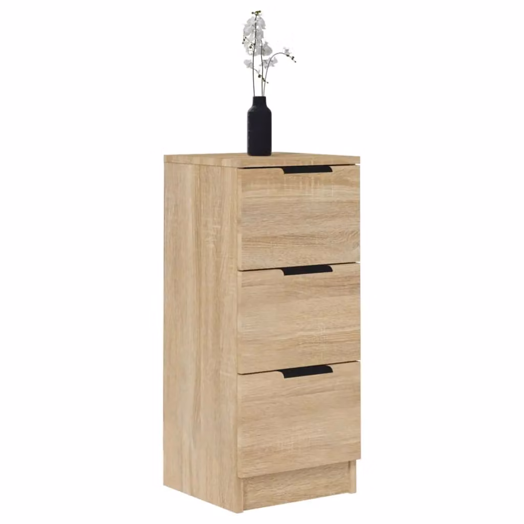 Berkfield Home Set of 2 Sonoma Oak Sideboards in Brown, W/D/H: 30 x 30 x 70 cm – 2