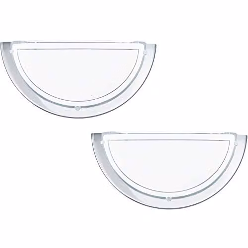 Loops 2 Pack Modern Wall Light in Chrome with White and Transparent Glass Shades, E27 Bulb Compatible