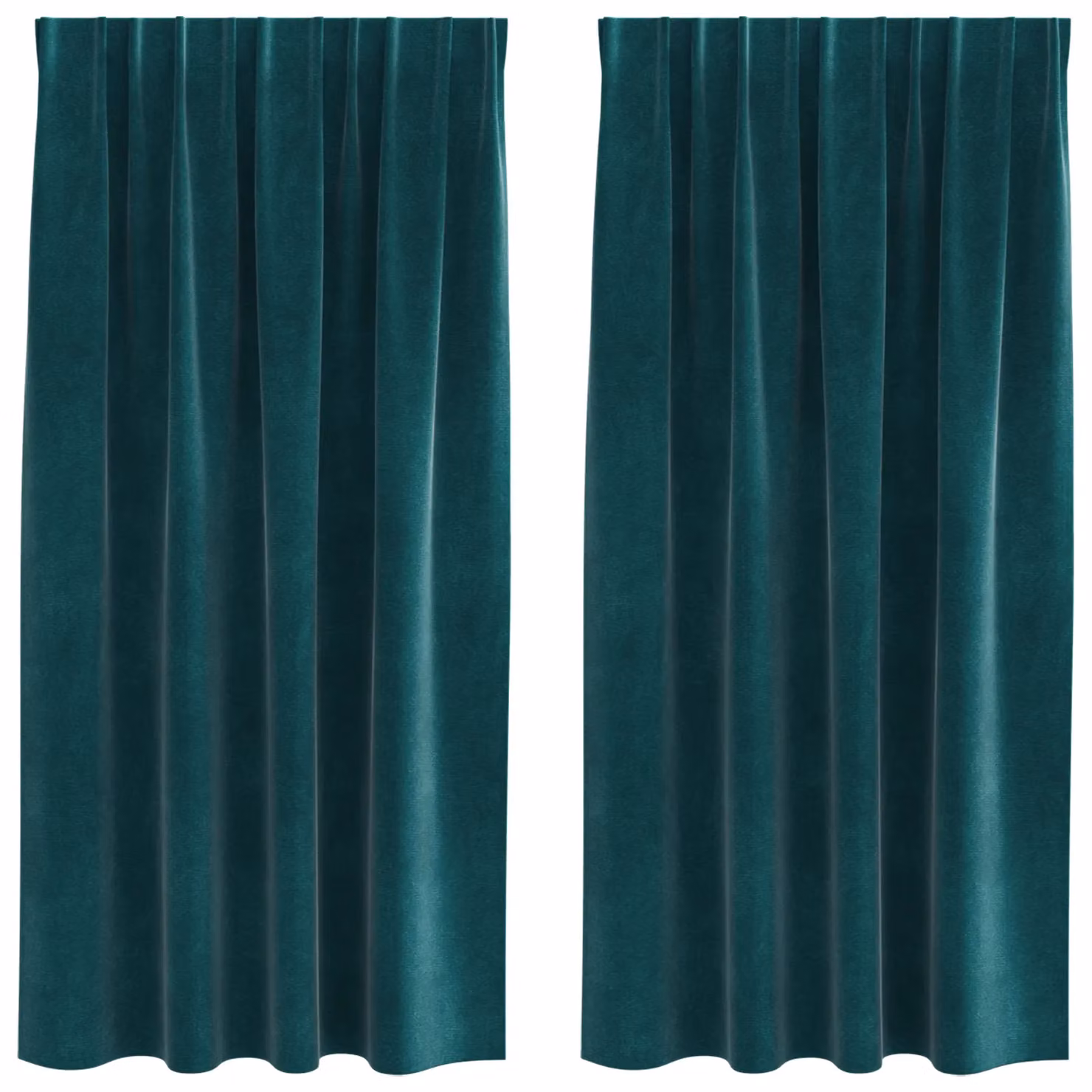 Berkfield Home Dark Green Velvet Blackout Curtains, 2 Pack, W: 140 cm, H: 175 cm – 2