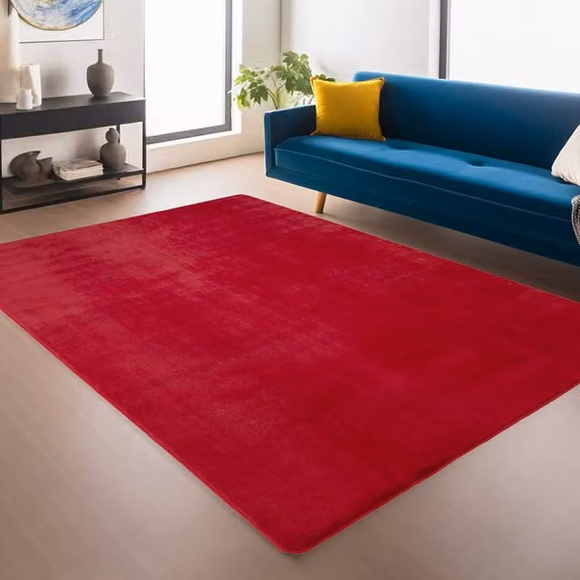 Desire Rugs Snuggly Washable Low Pile Area Rug in Red, W/D: 200 x 280 cm