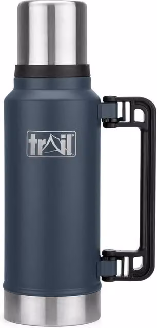Trail Stainless Steel Vacuum Flask with Handle in Dark Grey, 1000-1300ml – 1