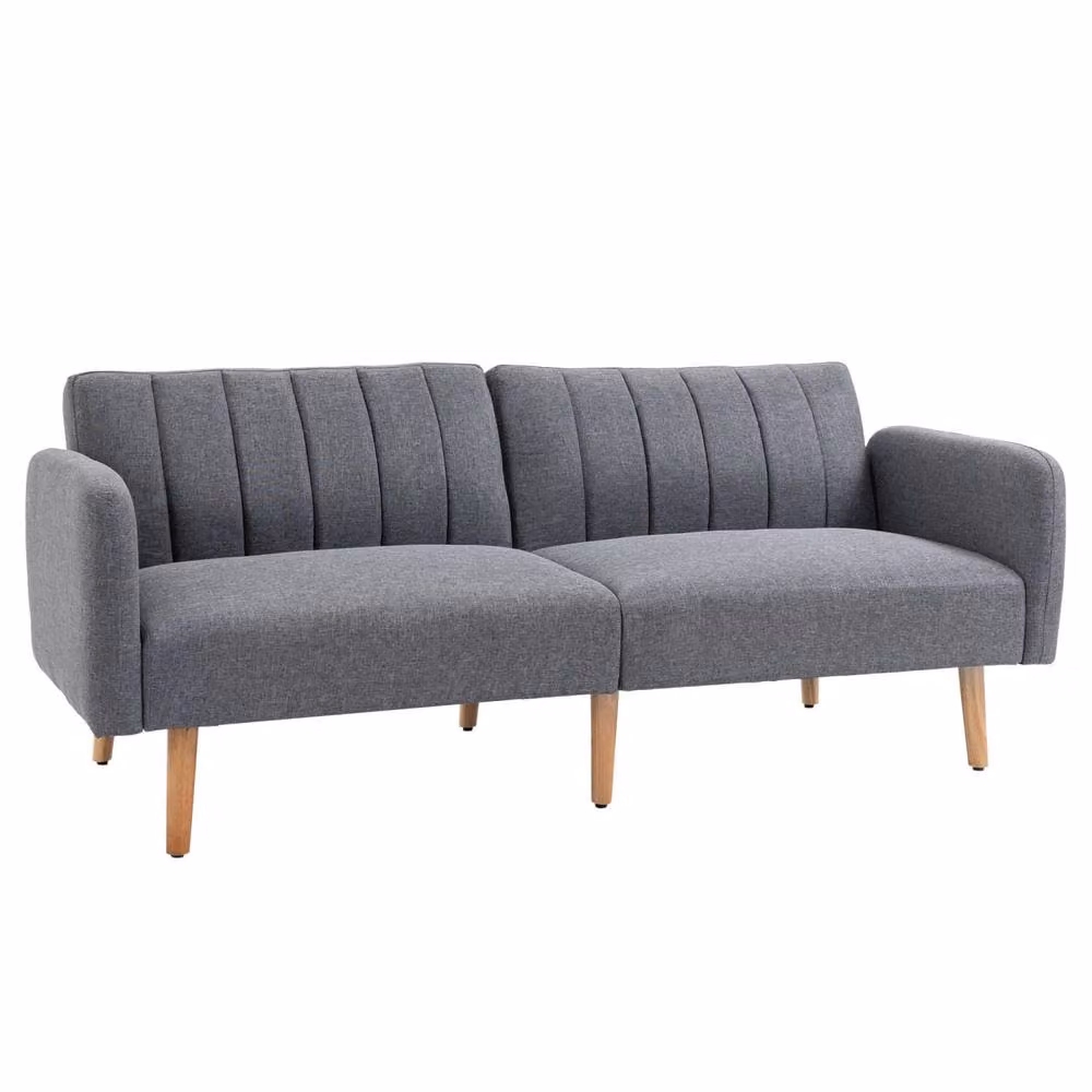 Wyld Haus Nile Grey Linen 3 Seater Click Clack Sofa Bed – 2