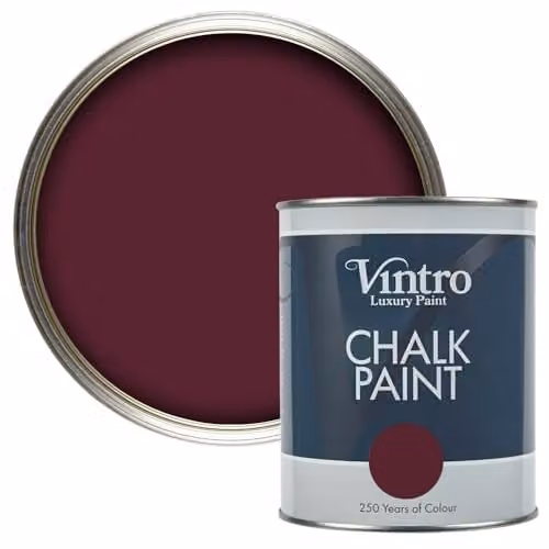 Vintro Sweet Damson Dark Purple Chalk Paint for Furniture, Walls and Woodwork, 1 l