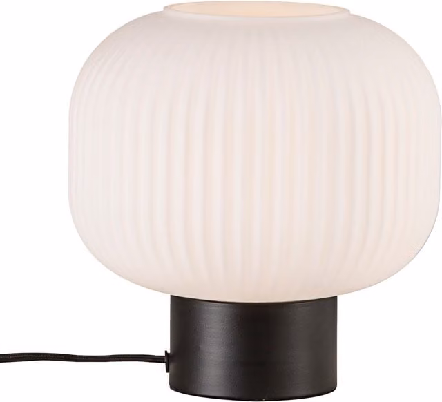 Nordlux Milford Modern Glass Table Lamp in Black with E27 Socket