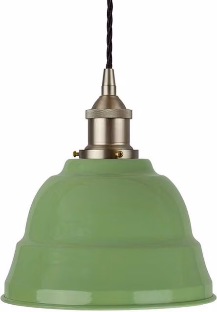 SE Home Lincoln Mint Green Pendant Light with Brushed Chrome and Black Twisted Details