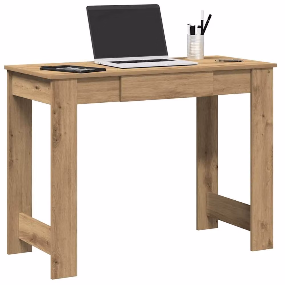 Berkfield Home Artisan Oak Decorative Writing Desk in Brown, W/D/H: 100 x 45 x 75 cm – 1