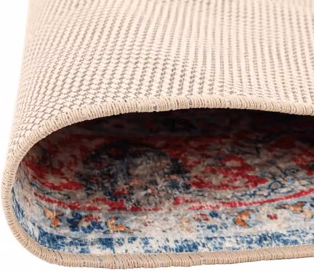 Berkfield Home Washable Multicolour Round Anti Slip Rug, Diameter: 120 cm