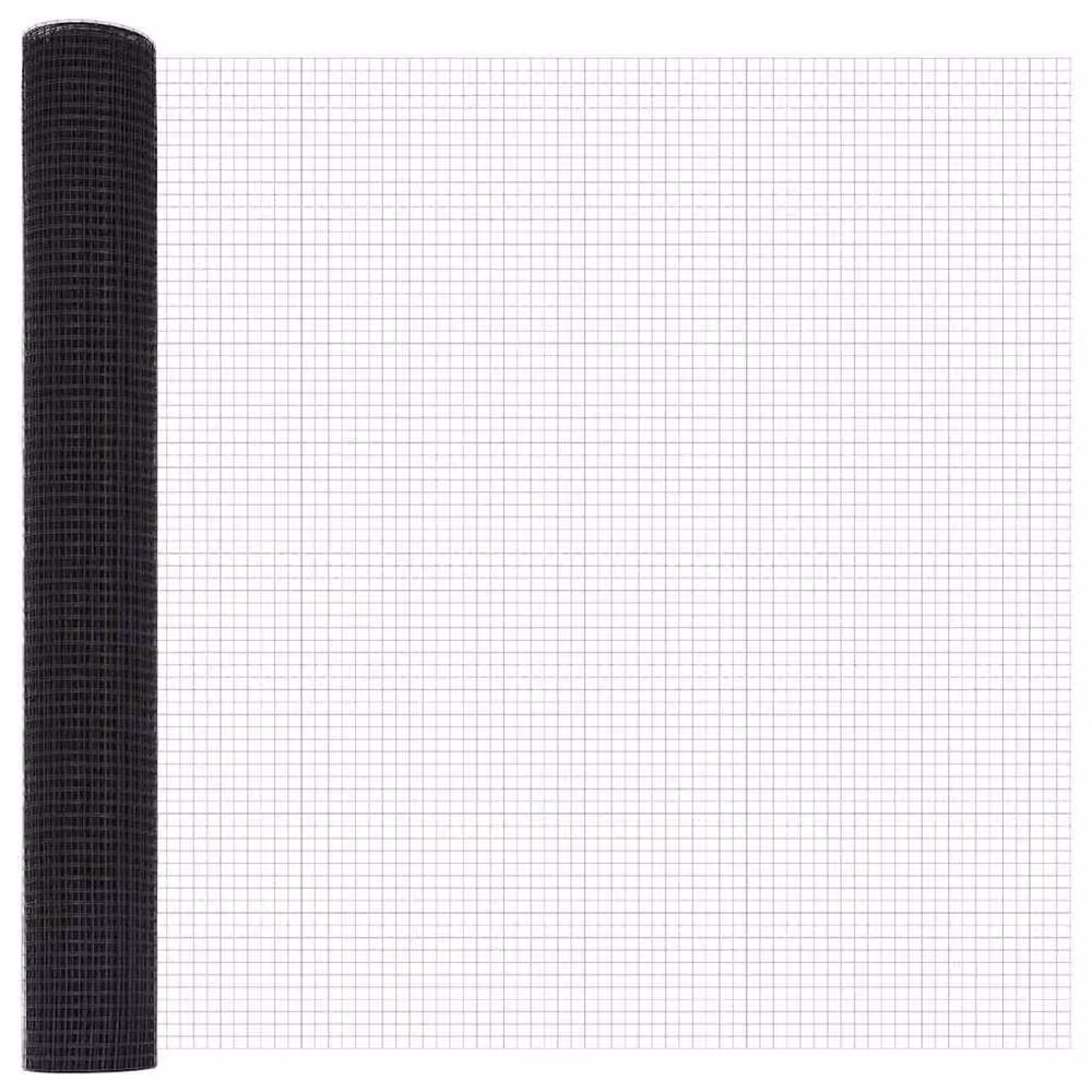 Berkfield Home Grey Steel Single-Bar Welded Wire Fence with 13 Flanged Posts, 0.8 x 100 m – 5
