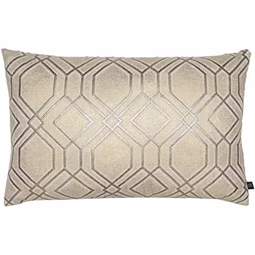 Riva Home Graphic Rectangular Cushion in Gold and Multicolour, W/D/H: 40 x 40 x 40 cm
