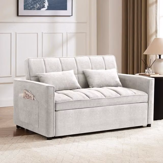 Harry Pull-Out Sofa Bed in Slate Grey Fabric