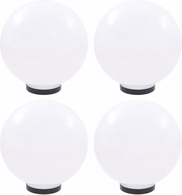 Berkfield Home LED Spherical Bowl Lamps, 4 Pack, White, Diameter: 30 cm
