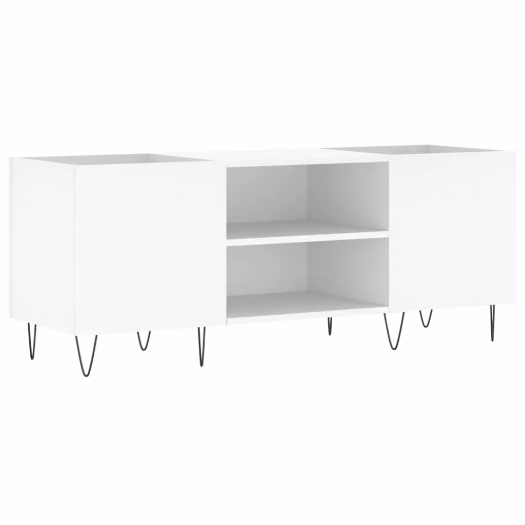 Berkfield Home Record Cabinet in White, W/D/H: 121 x 38 x 48 cm – 2