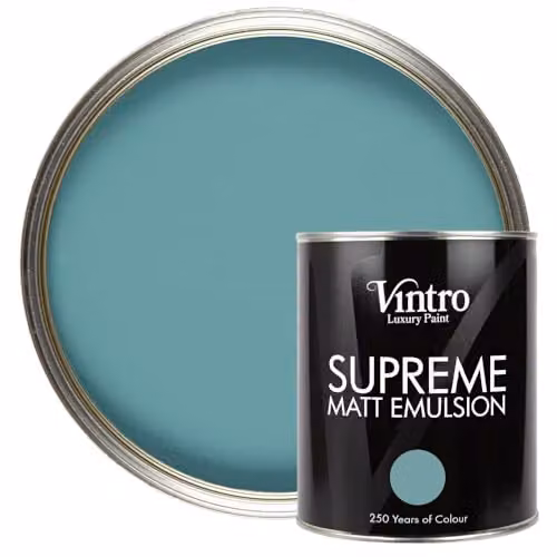 Vintro Luxury Matt Emulsion Multi Surface Paint in Blue/Green Casper, 1 l