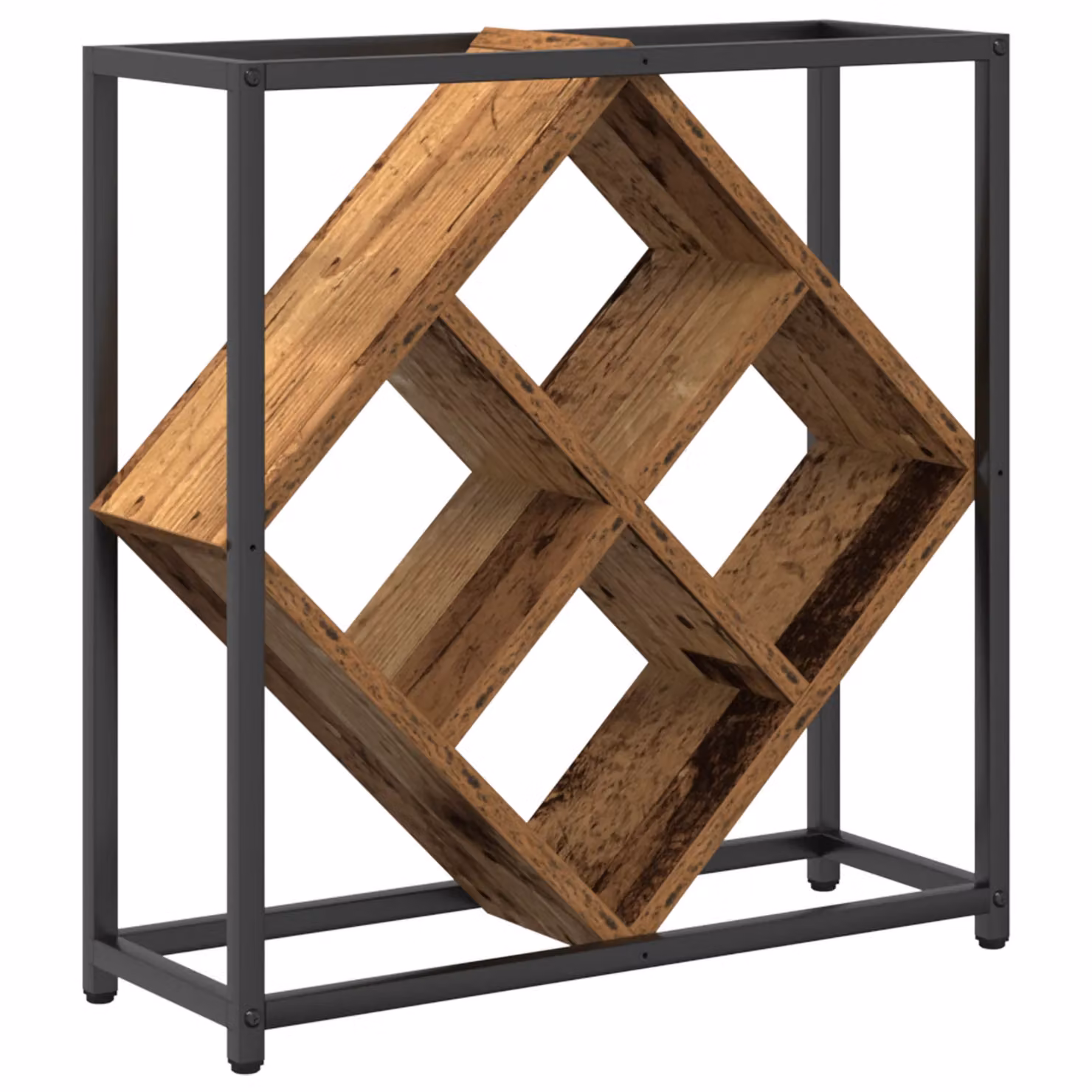 Berkfield Home Rustic Old Wood Wine Rack in Brown, W/D/H: 51 x 18 x 52.5 cm – 2