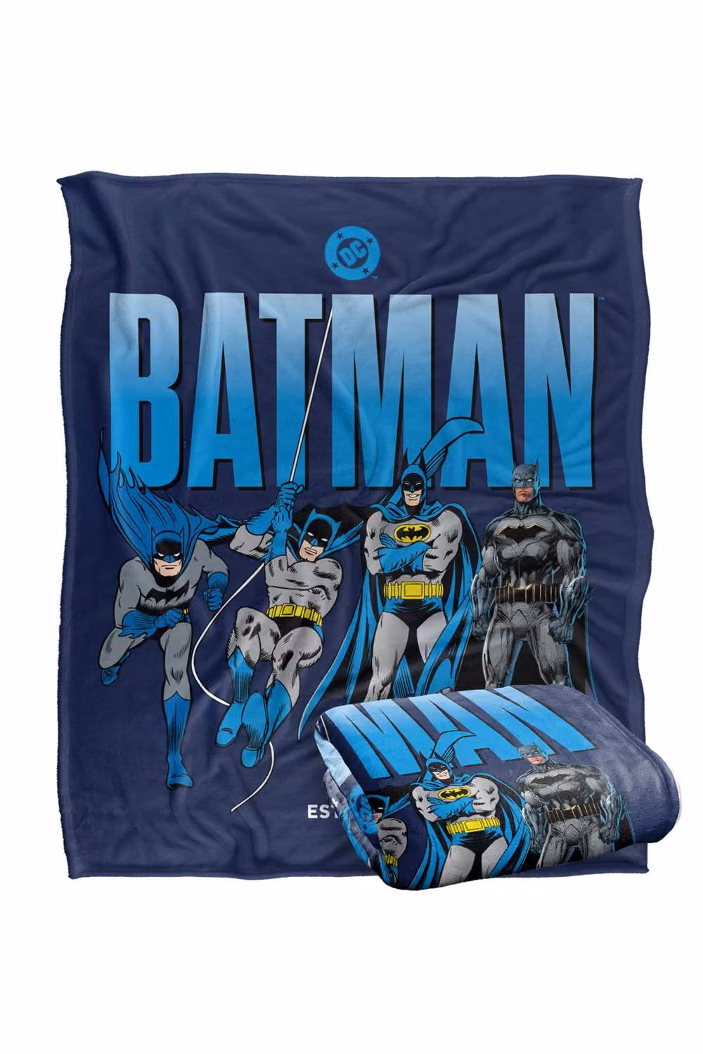 LOGOVISION Batman Across The Years Line Up Super Soft Silky Touch Fleece Throw Blanket, Multicolour, W: 152 cm, D: 127 cm – 7