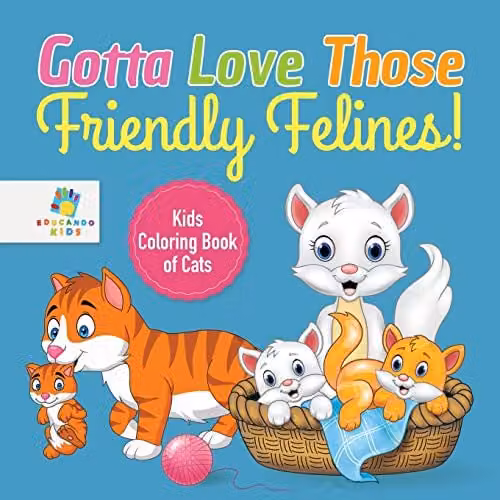 Educando Kids Kids Coloring Book of Cats, Multicolour