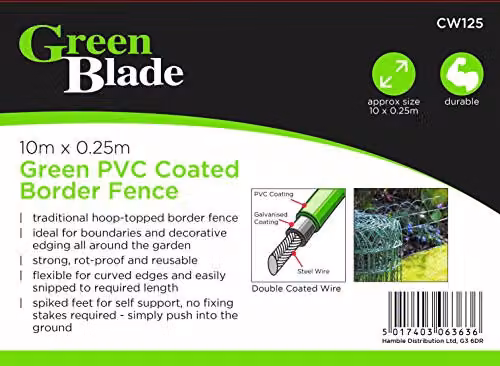 Samuel Alexander Green PVC Coated Galvanised Steel Garden Patio Border Fencing – 3