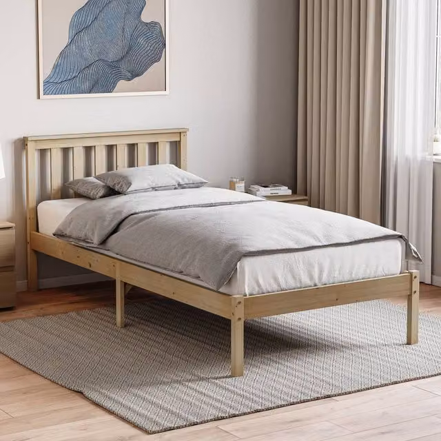 HD Designs Milan Single Solid Pine Wooden Bed in Brown