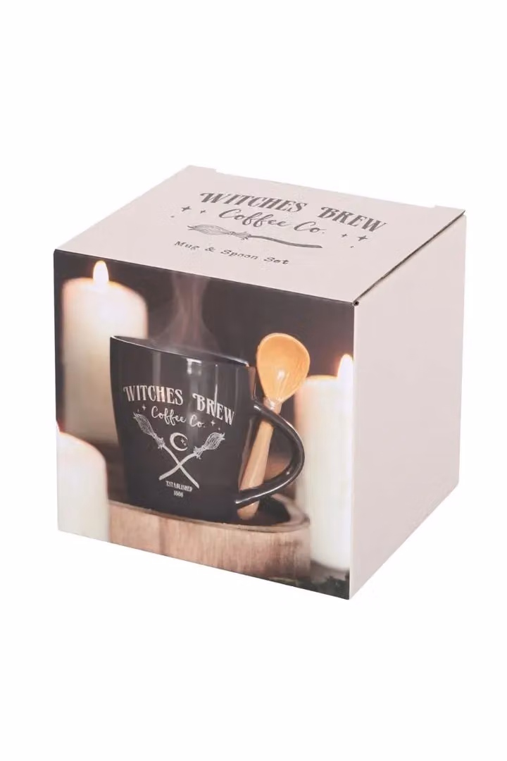 KDMD Witches Brew Coffee Mug and Spoon Set in Dark Grey Ceramic – 2