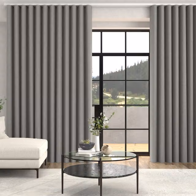 Terrys Jillian Soft Plain Made To Measure Blackout Eyelet Curtains in Cement Grey