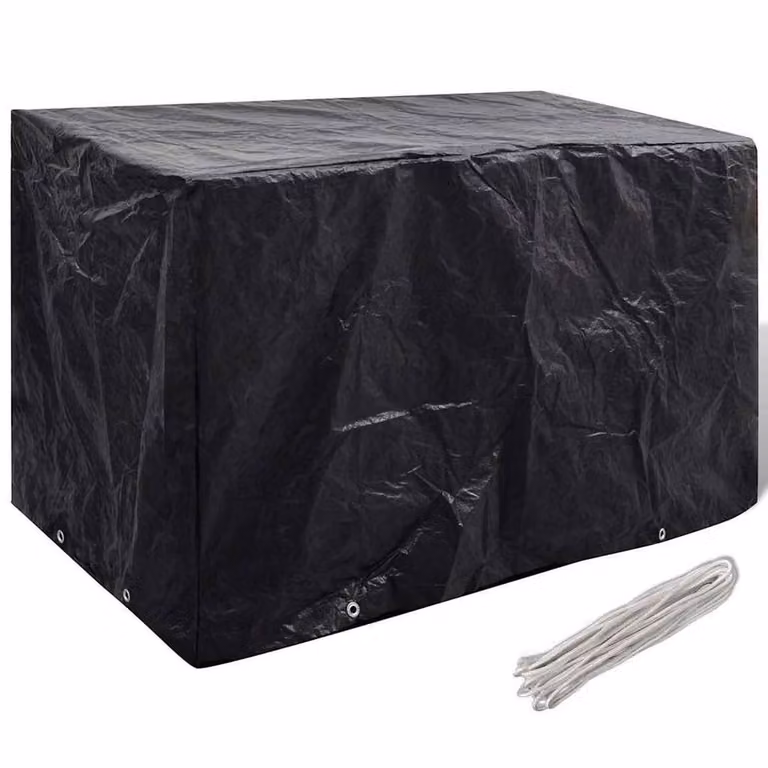Berkfield Home Durable Garden Furniture Cover with 8 Eyelets, Black, W/D/H: 140 x 70 x 90 cm