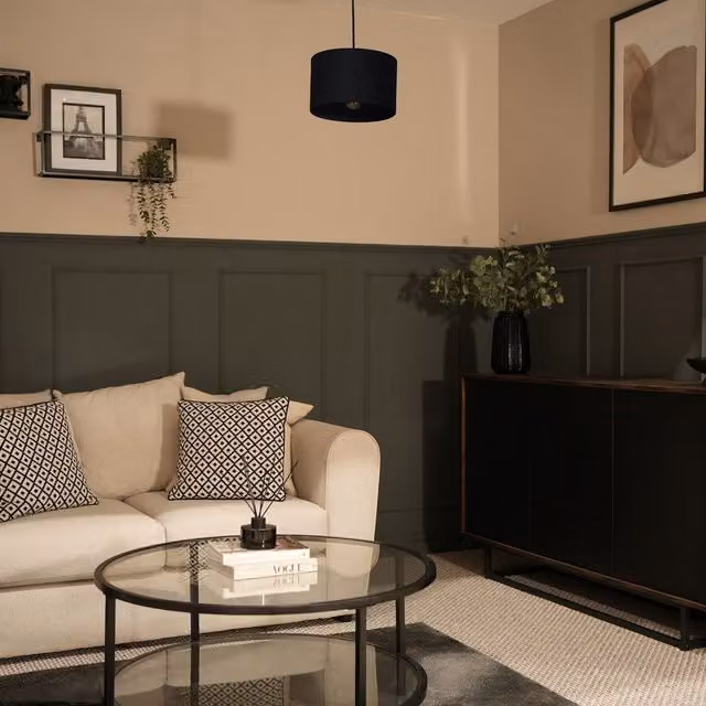 ValueLights Reni Small Modern Cylinder Ceiling Light Shade in Black Fabric