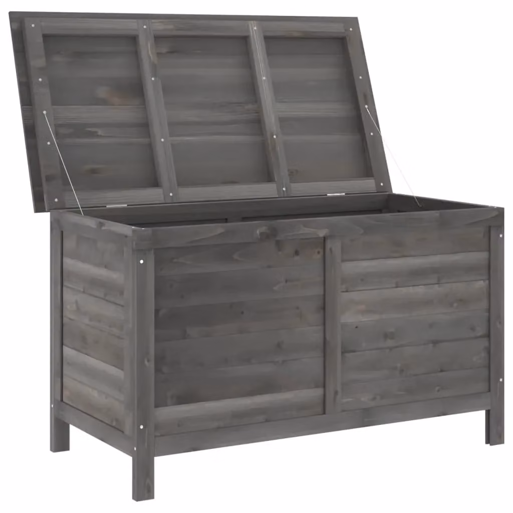 Berkfield Home Garden Storage Box in Anthracite and Black Solid Fir Wood, W/D/H: 99 x 49.5 x 58.5 cm – 3
