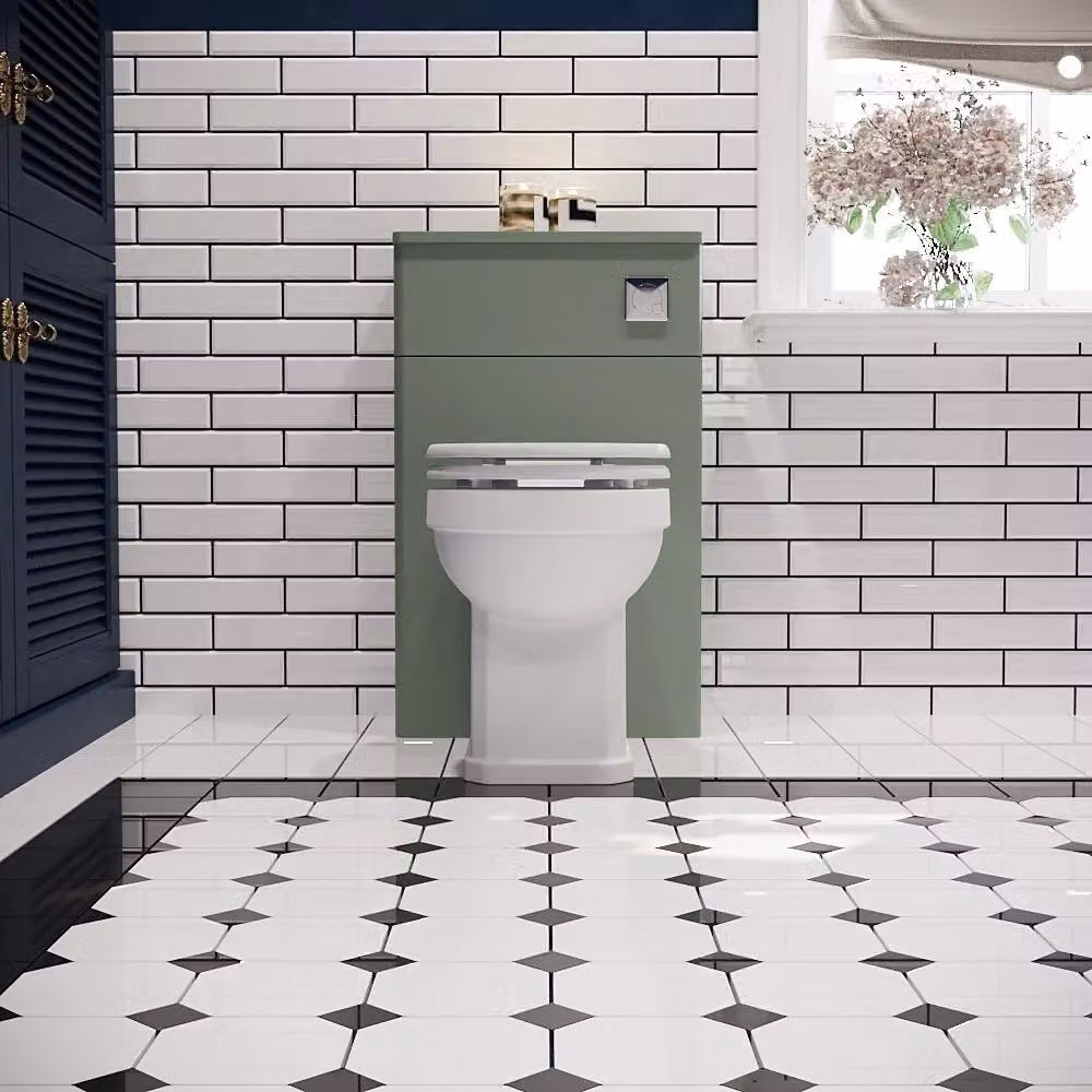 Balterley Modern Matt Green Freestanding Bathroom WC Unit, W/D/H: 50.0 x 25.3 x 81.8 cm – 1