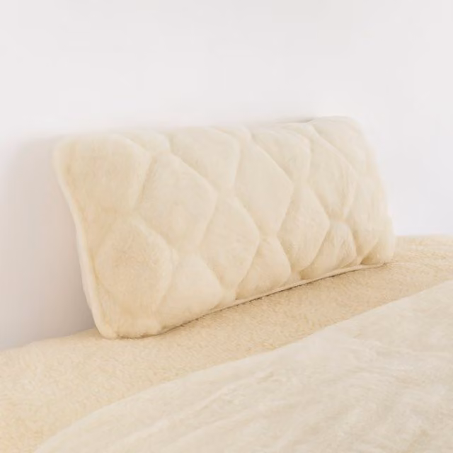 Native Natural White Wool Rectangular Pillow, 40 cm