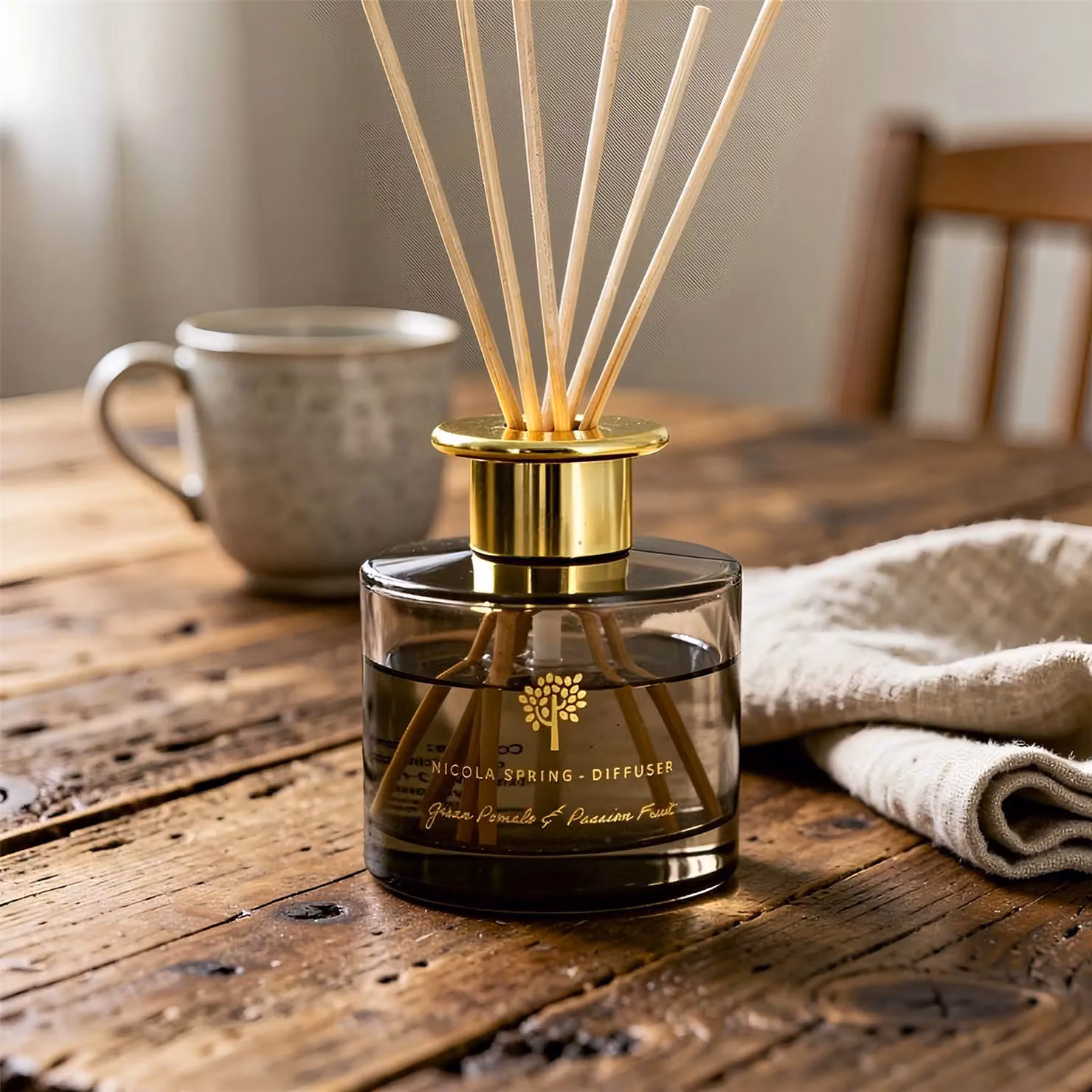 Nicola Spring Pomelo & Passion Fruit Scented Reed Diffuser Set, Pack of 3, 200ml per bottle, Grey – 4