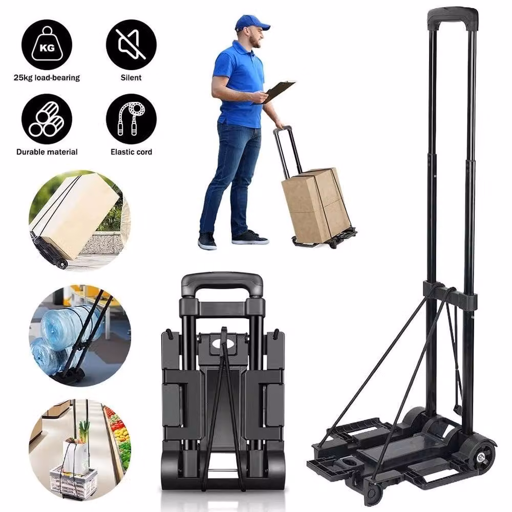 KORVIXA Portable Folding Shopping Cart in Black – 4