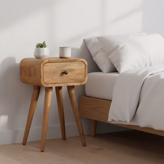 Artisan Furniture Avora Mini Mango Wood Nightstand with 1 Drawer, Brown