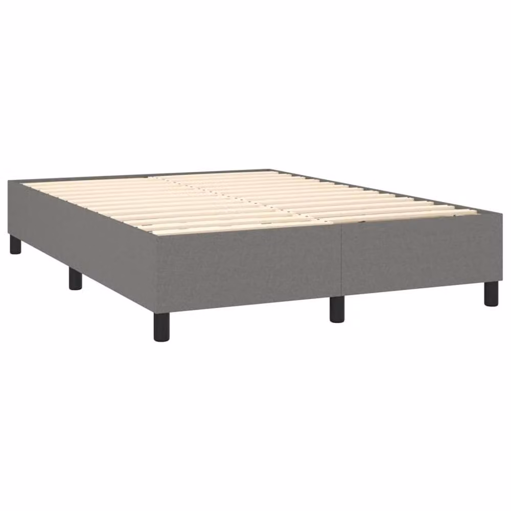 Berkfield Home Durable Box Spring Bed Frame in Grey Fabric, W/D/H: 135 x 190 x 35 cm – 3